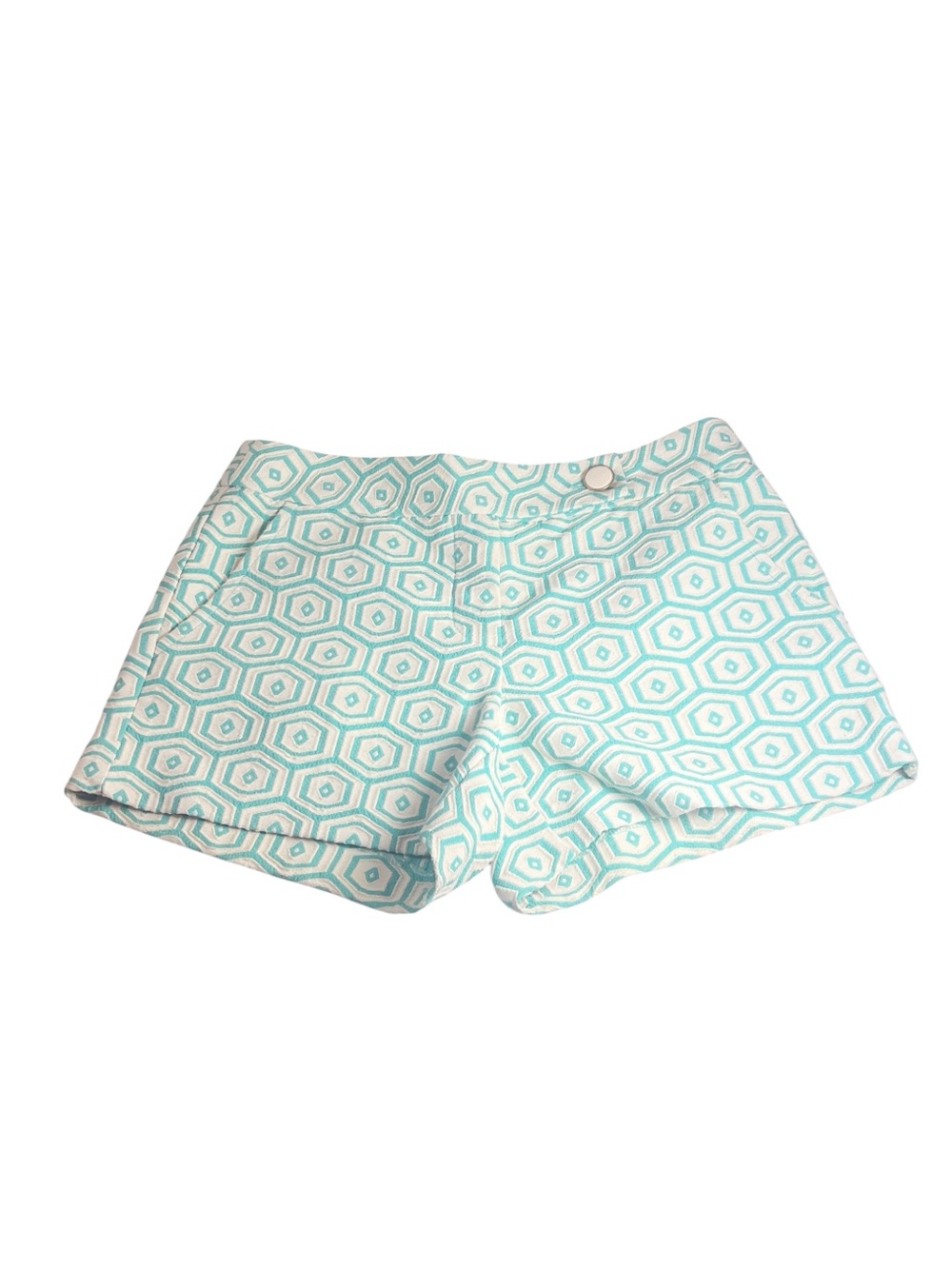 Trina Turk Turquoise Geometric Women's Shorts Resort Cruise Summer Preppy Spring